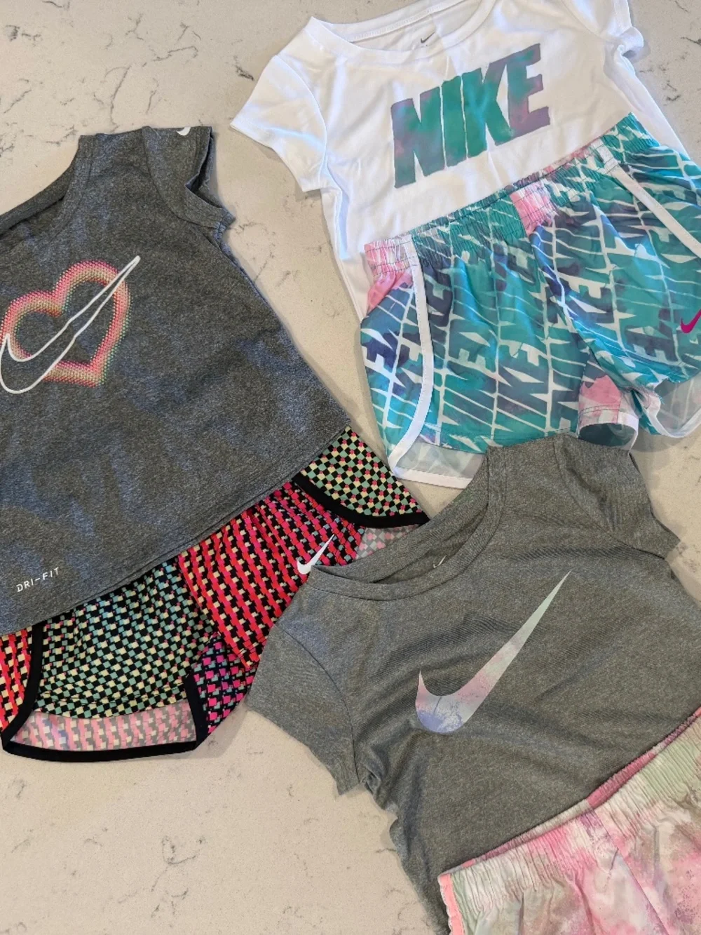 Athletic Bundle:(4) 2T Nike Girls Dri-FIT Tee & Shorts Sets